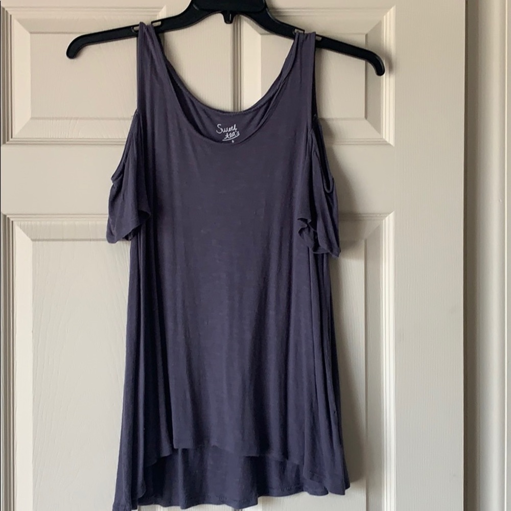 Grey off the shoulder shirt